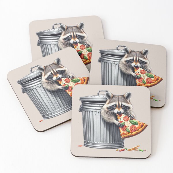 Item preview, Mapache con pizza en cubo de basura designed and sold by Annika Shurafa.
