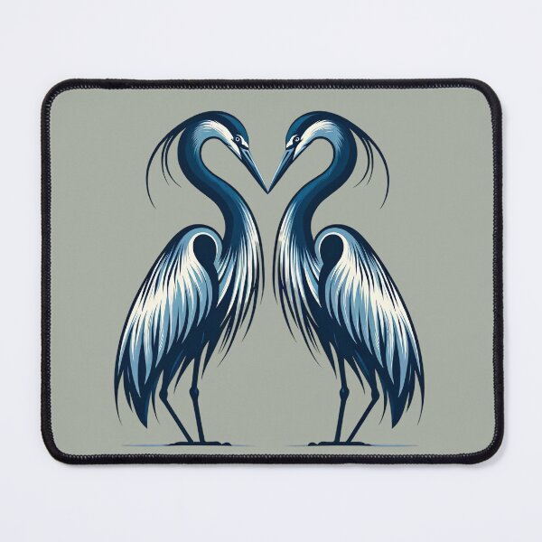 Item preview, Two Blue Herons forming a Heart - Beautiful Art Piece for Bird Lovers designed and sold by SandbarTees.