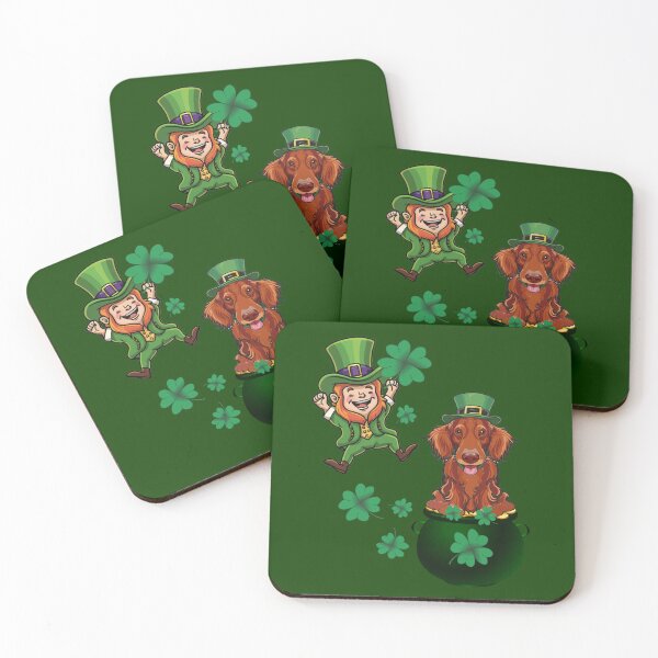 Item preview, St Patricks Day Leprechaun & Irish Setter Lucky Shamrocks designed and sold by tamdevo1.