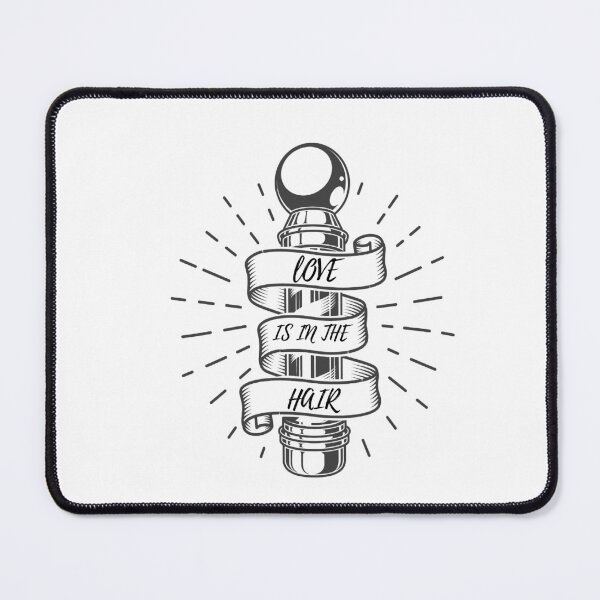 Item preview, Funny barber love is in the hair quote designed and sold by Philip Branecki.