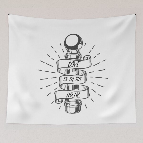 Item preview, Funny barber love is in the hair quote designed and sold by Philip Branecki.