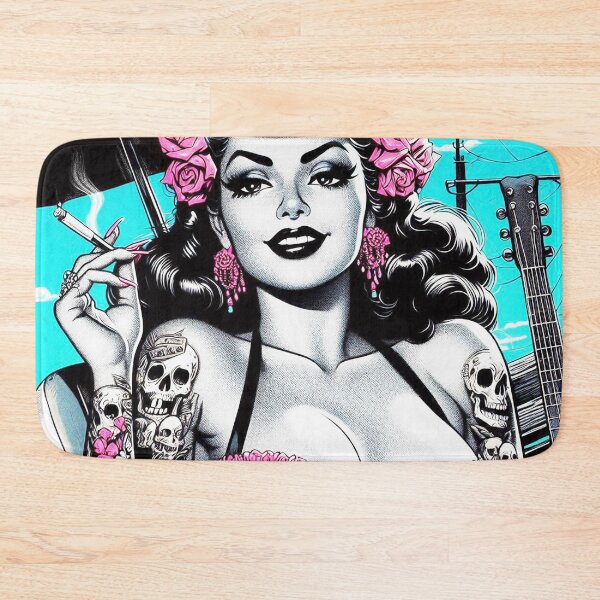 Item preview, Retro Beauty Tattooed Girl designed and sold by PulpVintage.