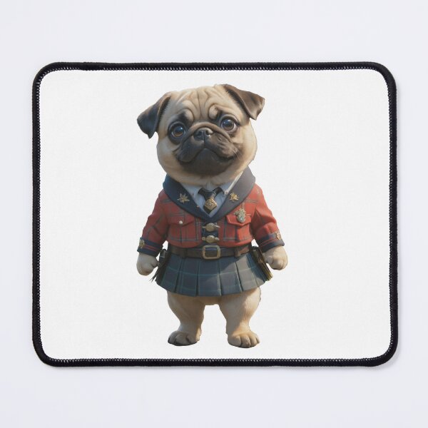 Item preview, Handsome Scottish Pug dog wearing kilt designed and sold by GiwuArt777.