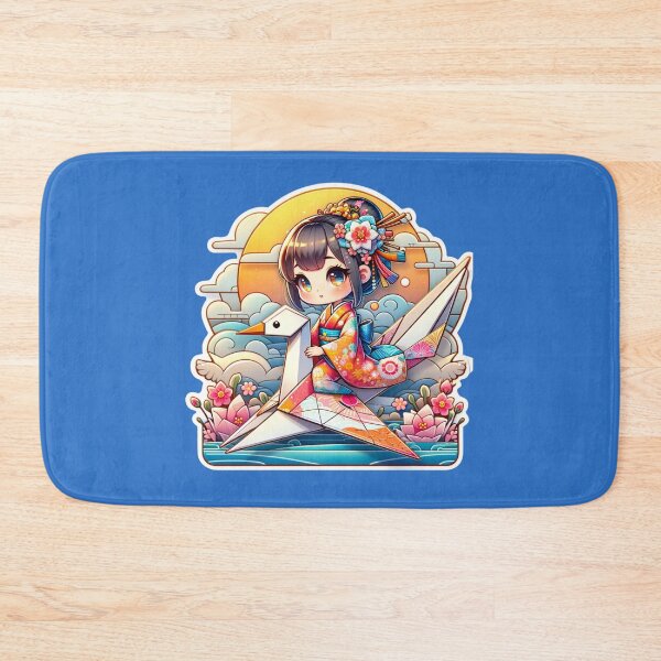 Item preview,  Origami Crane And Japanese Girl Ridding Die-Cut Sticker designed and sold by mymagicstoreus.
