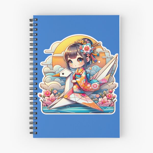 Item preview,  Origami Crane And Japanese Girl Ridding Die-Cut Sticker designed and sold by mymagicstoreus.