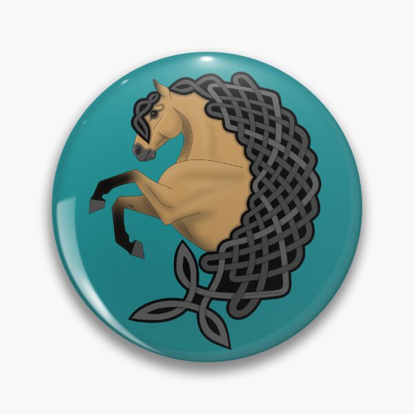 Item preview, Buckskin Andalusian Horse with Celtic Knotwork Mane designed and sold by DappledMoon.