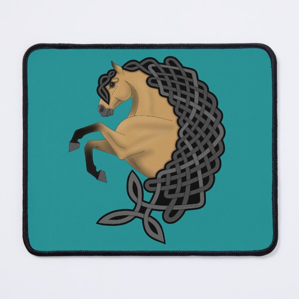 Item preview, Buckskin Andalusian Horse with Celtic Knotwork Mane designed and sold by DappledMoon.