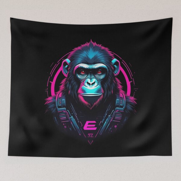 Item preview, Cyberpunk Chimpanzee, Unique Logo Design designed and sold by Burn-Ego.