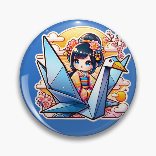 Item preview, Origami Crane And Japanese Girl Ridding Die-Cut Sticker Volume 2 designed and sold by mymagicstoreus.