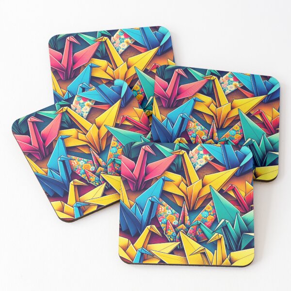 Item preview, Colorful 3D Origami Crane Art Print designed and sold by mymagicstoreus.