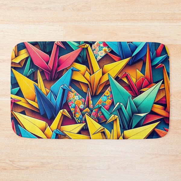 Item preview, Colorful 3D Origami Crane Art Print designed and sold by mymagicstoreus.