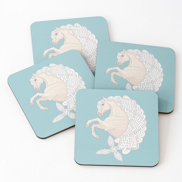 Item preview, Cremello Andalusian Horse with Celtic Knotwork Mane designed and sold by DappledMoon.
