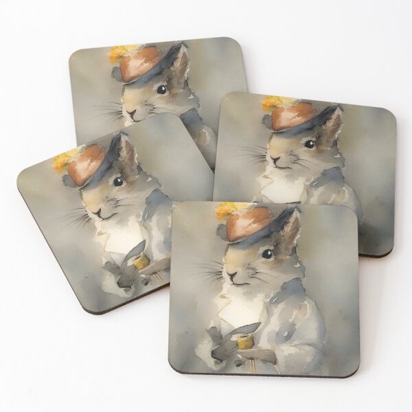 Item preview, Victorian squirrel lady, watercolor painting designed and sold by coolkatia.