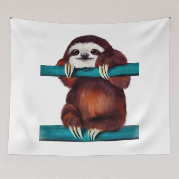 Item preview, Sloth hanging out on a railing  designed and sold by Funsize-Art.