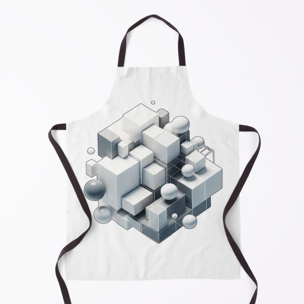 Item preview, Gray and White Abstract Cubes Spheres Rectangles and Squares designed and sold by kylmllr101684.