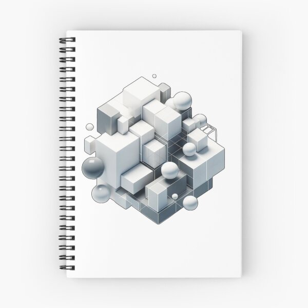 Item preview, Gray and White Abstract Cubes Spheres Rectangles and Squares designed and sold by kylmllr101684.