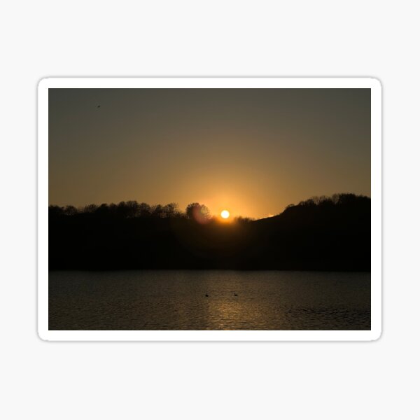 Sunset over the lake print Sticker