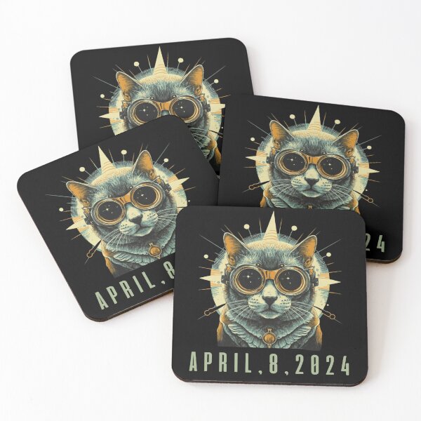 Item preview, 2024 Solar Eclipse Tshirt Cat Wearing Solar Eclipse Glasses designed and sold by rynnzz.