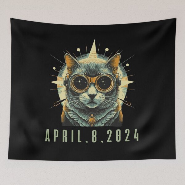 Item preview, 2024 Solar Eclipse Tshirt Cat Wearing Solar Eclipse Glasses designed and sold by rynnzz.