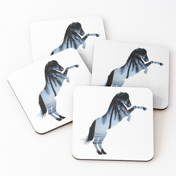 Item preview, Horse rearing in tropical palm tree silhouette, for every horse girl lover! designed and sold by PICbyFemke.