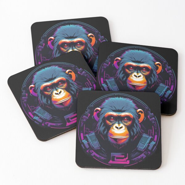 Item preview, Cyberpunk Chimp, Cybernetic Ape, Unique Logo Design designed and sold by Burn-Ego.