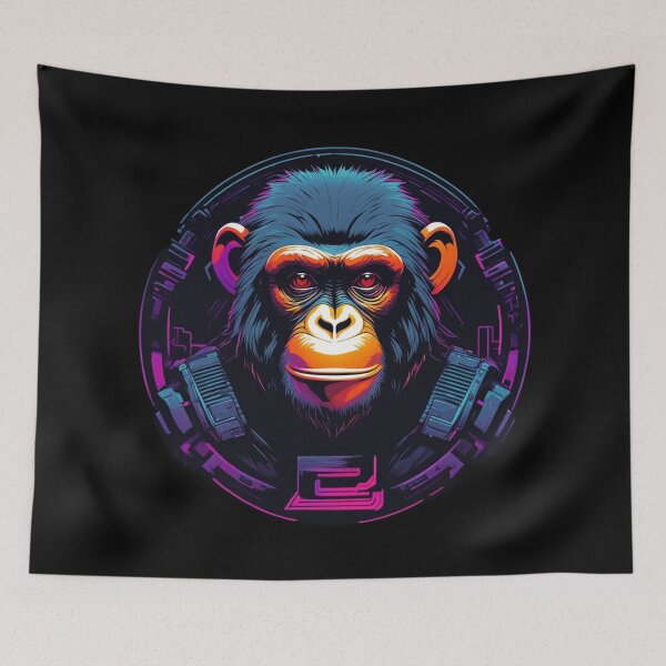 Item preview, Cyberpunk Chimp, Cybernetic Ape, Unique Logo Design designed and sold by Burn-Ego.
