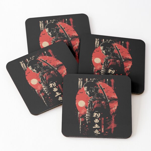 Item preview, Samurai Sunset - Warrior's Silhouette Against Red Sun designed and sold by Sir Meow Meow.