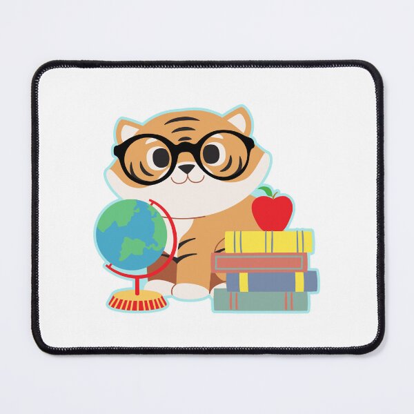 Item preview, Tiger Cute and Nerdy Design Blue Outline designed and sold by CarefulCreation.