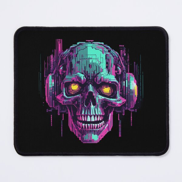 Item preview, Glitching Cyberpunk Skull, 8 Bit, DJ Logo designed and sold by Burn-Ego.