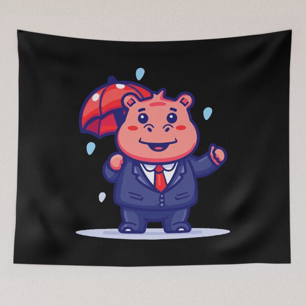 Item preview, Little hippopotamus businessman designed and sold by TheRealmWithin.