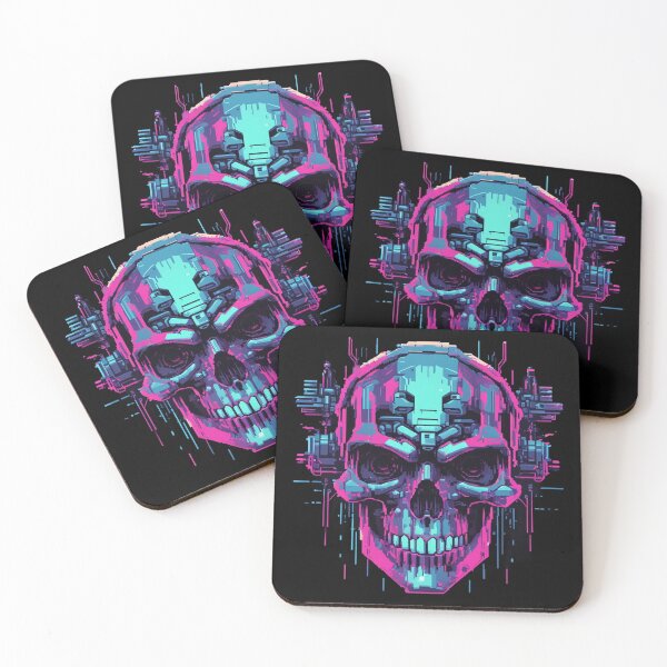 Item preview, Cyberpunk Skull, Glitching 8-Bit, Pixel Art designed and sold by Burn-Ego.