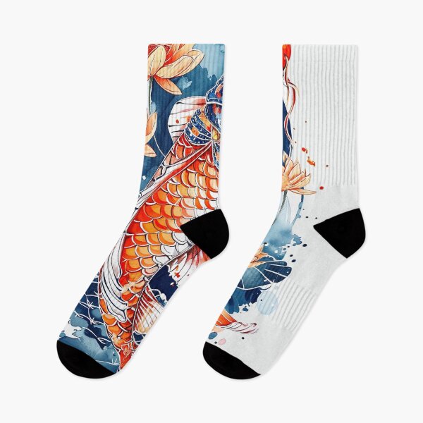 Artikelvorschau, Lebendiger Koi-Tanz: Lotus-Harmonie-Aquarellkunst entworfen und verkauft von ShogunStyle.