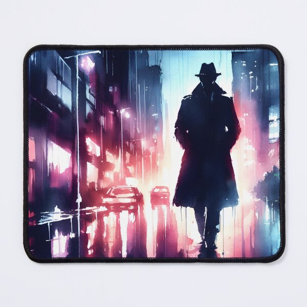 Item preview, Neo Noir Vintage Detective on Rainy Streets [Watercolor] designed and sold by RESToRAPTOR.