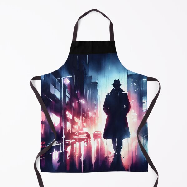 Item preview, Neo Noir Vintage Detective on Rainy Streets [Watercolor] designed and sold by RESToRAPTOR.