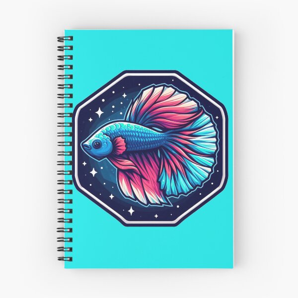 Item preview, Betta Cartoon Illustration Style betta Blue Pink Fighting Fish designed and sold by CoffeeIsATrip.