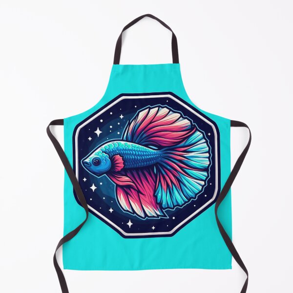 Item preview, Betta Cartoon Illustration Style betta Blue Pink Fighting Fish designed and sold by CoffeeIsATrip.