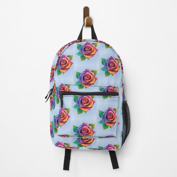 Item preview, Colorful Rose on a blue background, designed and sold by ElenaHrubes.
