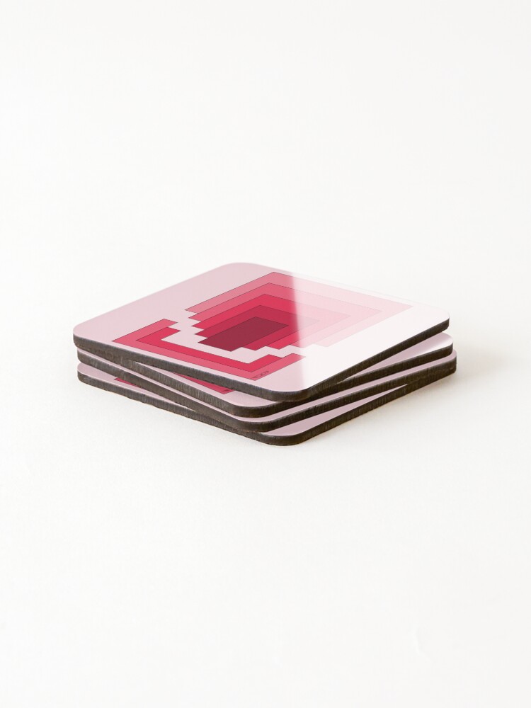 Thumbnail 4 of 5, Coasters (Set of 4), Rectangle Abstract in Red designed and sold by RHFay.