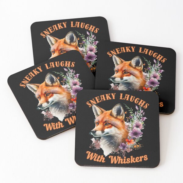 Item preview, Sneaky Laughs with Whiskers. fox watercolor designed and sold by FoxVibes.