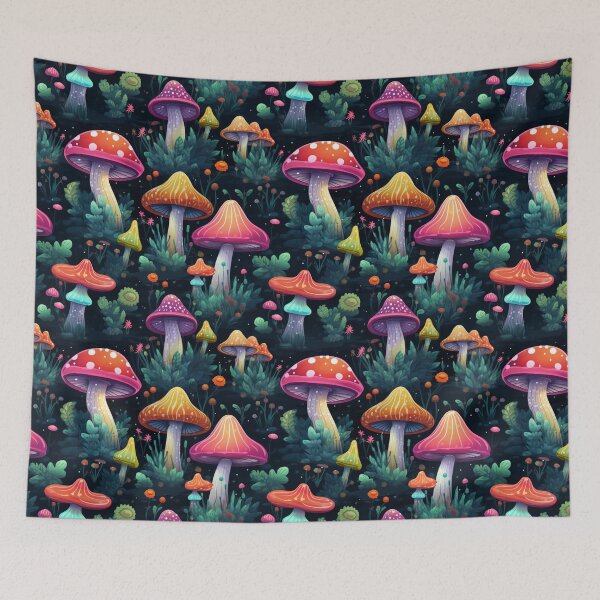 Item preview, Luminous Forest Landscape of Mushrooms and Toadstools designed and sold by AgathaZolastore.