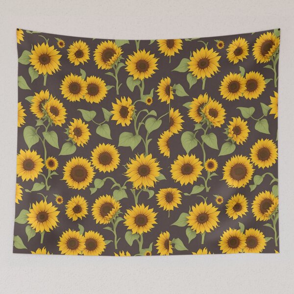 Item preview, large sunflowers with green leaves in pastel colors summer and spring style designed and sold by Carlos Gudino.