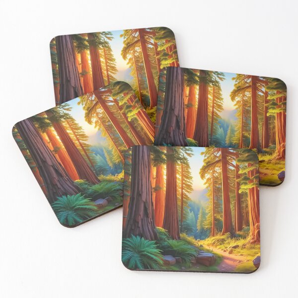 Item preview, Redwood Forest Northen California - Golden Sunlight through Trees designed and sold by Loving Nature Gifts.