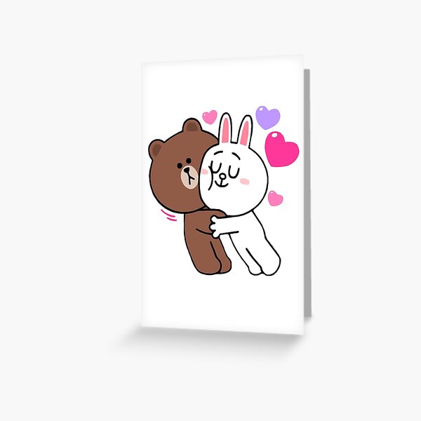 Item preview, Love Hug from bunny rabbit to Brown bear designed and sold by Pandety.
