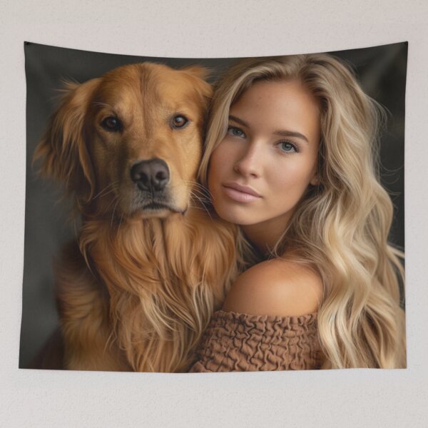 Item preview, Beautiful Blonde Woman with Her Retriever designed and sold by shakespeare1212.