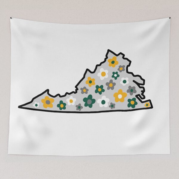 Item preview, William and Mary Williamsburg Virginia Boho Floral Outline designed and sold by RBCreationsinMI.