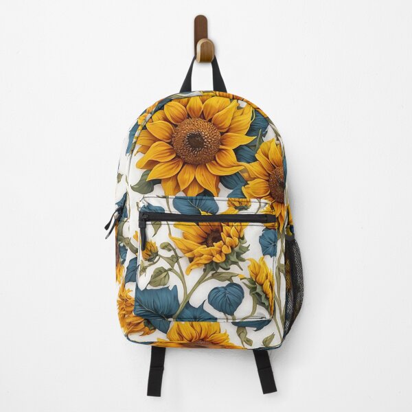 Item preview, sunflower print with turquoise blue leaves summer and spring style designed and sold by Carlos Gudino.