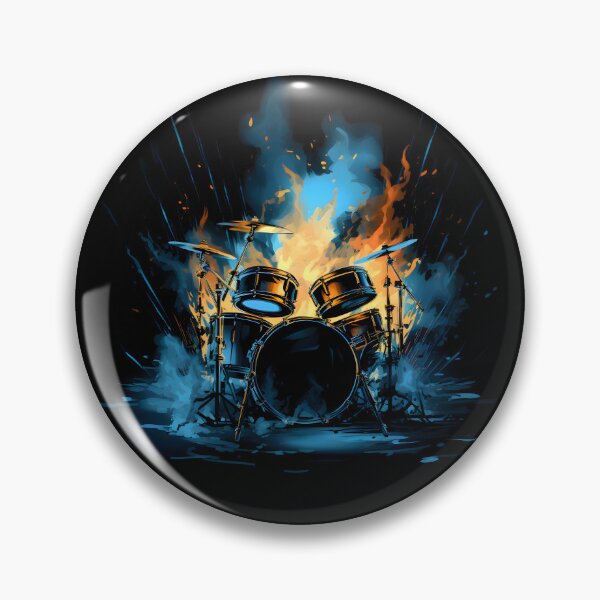 Item preview, Blazing Blue Beat - Flaming Drumset designed and sold by Melodic-Designs.