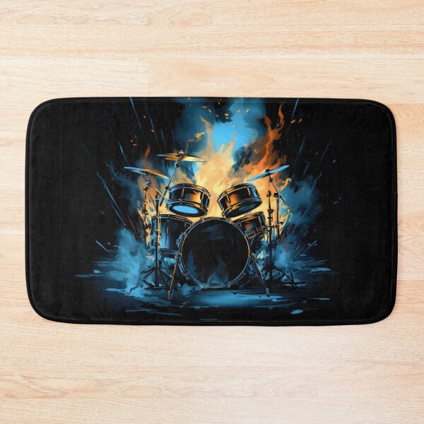 Item preview, Blazing Blue Beat - Flaming Drumset designed and sold by Melodic-Designs.