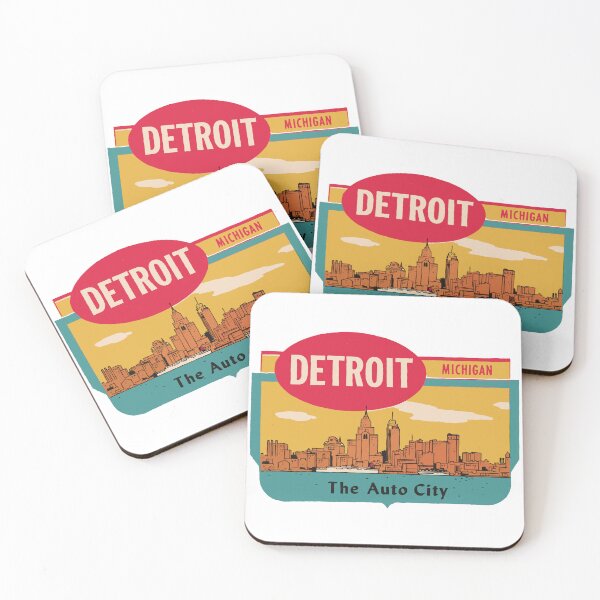 Item preview, Vintage Style Detroit Michigan Decal Design designed and sold by Decal Mania.