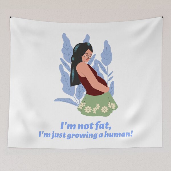 Item preview, Funny, I'm not fat, I'm just growing a human! maternity theme design designed and sold by NeaftyFinds.